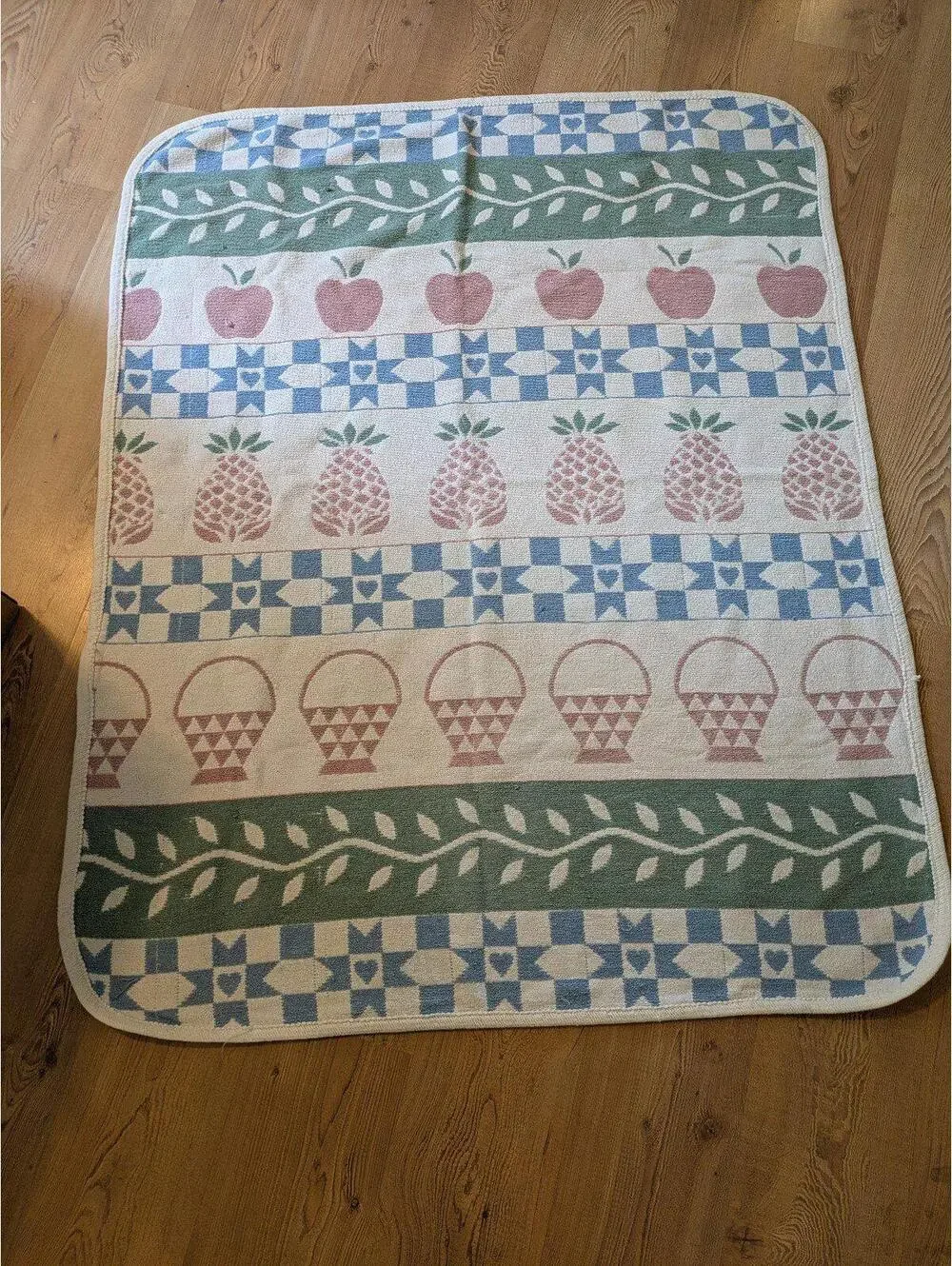 Vintage reversible throw blanket